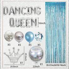 Blue Dancin Queen Birthday Decoration Queen Of Dancing Party Decorations Mamma Mia Disco Birthday Party Decors 70s Disco Decoration - 銀色 - 查看 4