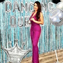 Blue Dancin Queen Birthday Decoration Queen Of Dancing Party Decorations Mamma Mia Disco Birthday Party Decors 70s Disco Decoration - 銀色 - 查看 5