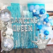 Blue Dancin Queen Birthday Decoration Queen Of Dancing Party Decorations Mamma Mia Disco Birthday Party Decors 70s Disco Decoration - 銀色 - 查看 2