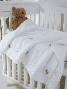 1 件卡通图案婴幼儿绗缝被子，双层，适合家庭、汽车、婴儿车 - 多用途婴儿毯爱情人节 - 彩色 - 查看 1