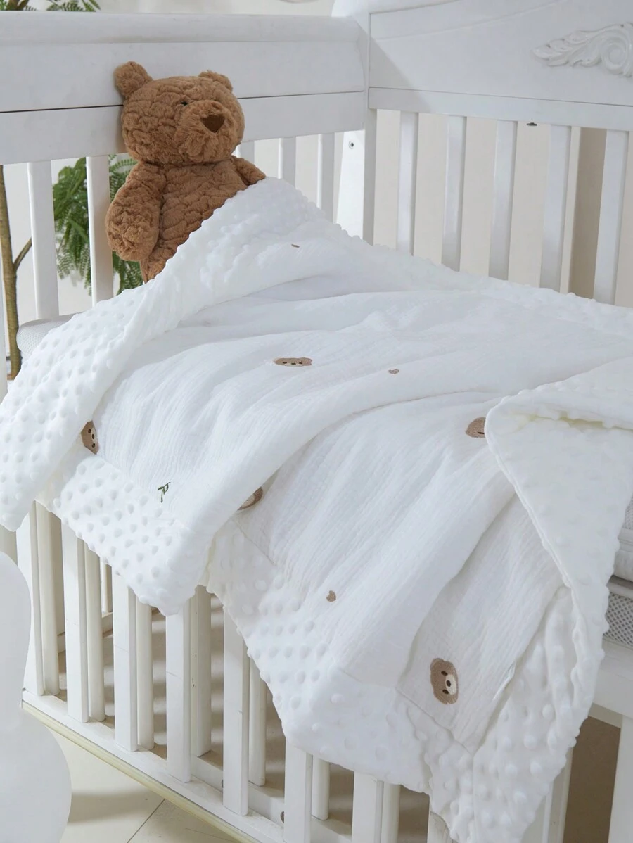 1 件卡通图案婴幼儿绗缝被子，双层，适合家庭、汽车、婴儿车 - 多用途婴儿毯爱情人节 - 彩色 - 查看 1