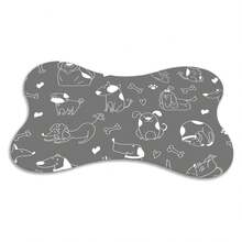 Non-Slip Pet Feeder Mat - Bone - 43x31 - DOG LINE CZ - 黑與白 - 查看 2