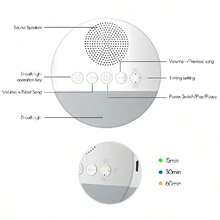 White Noise Machine For Kids, Sleep Sound Player, Night Light Timer, USB Rechargeable, Timed Shutdown - trắng - Xem 4