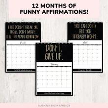 Calendario de pared sarcástico desmotivador del 2025, Regalo en plan broma de amigo invisible para mujeres, hombres, mejores amigos y compañeros de trabajo, Navidad - Multicolor - Ver 3