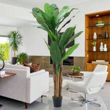 LIVINGANDHOME Living And Home 180cm Artificial Plant Fake Banana Tree In Pot - 180cm H  Green - View 5