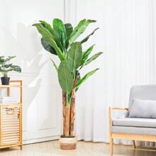 LIVINGANDHOME Living And Home 180cm Artificial Plant Fake Banana Tree In Pot - 180cm H  Green - View 2