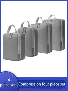 Set de 4 cubos de embalaje para viajes, organizadores de equipaje con compresión, bolsas de almacenamiento para artículos de tocador, maquillaje y cosméticos, para ropa y zapatos