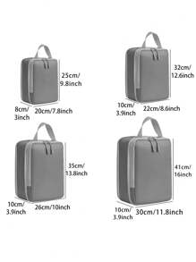 Set de 4 cubos de embalaje para viajes, organizadores de equipaje con compresión, bolsas de almacenamiento para artículos de tocador, maquillaje y cosméticos, para ropa y zapatos