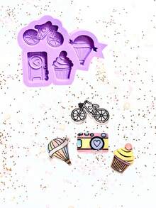 R607 Khuôn silicon Mặt dây chuyền Appliques Nhựa trang trí các loại - Màu tím - Xem 2