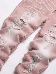 Quần Jeans Denim Ống Ôm Phong Cách Vintage Thường Ngày Cho Bé Trai Tuổi Teen - Màu hồng gỉ - Xem 5