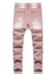 Quần Jeans Denim Ống Ôm Phong Cách Vintage Thường Ngày Cho Bé Trai Tuổi Teen - Màu hồng gỉ - Xem 3