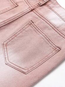 Quần Jeans Denim Ống Ôm Phong Cách Vintage Thường Ngày Cho Bé Trai Tuổi Teen - Màu hồng gỉ - Xem 8