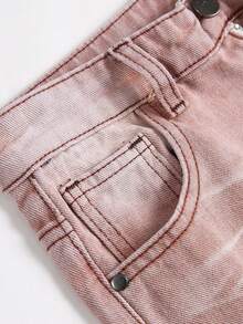Quần Jeans Denim Ống Ôm Phong Cách Vintage Thường Ngày Cho Bé Trai Tuổi Teen - Màu hồng gỉ - Xem 9