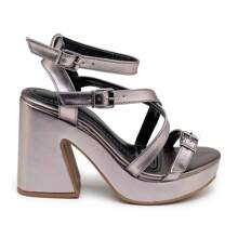 Women's Platform Sandal With Thick Block Heel, Strappy Details, Light And Comfortable, Summer Launch - 深灰色 - 查看 2