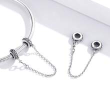 bamoer 1 PC 925 Sterling Silver Purple Shining Stone Collection Charms Love Drop Pendant fit for Charm Bracelet Vintage Pattern Beads