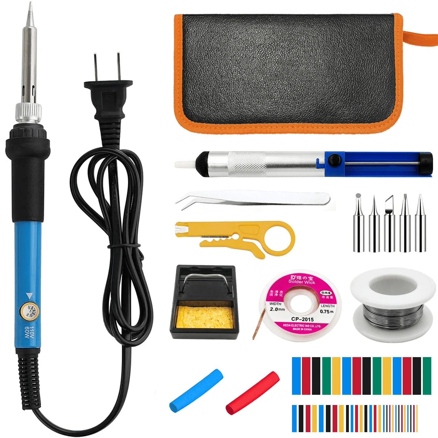 ilibilib Soldering Iron Kit, Complete 60W 110V Soldering Iron Kit Soldering Tools For Repair, Electronics, Jewelry And DIY Crafts