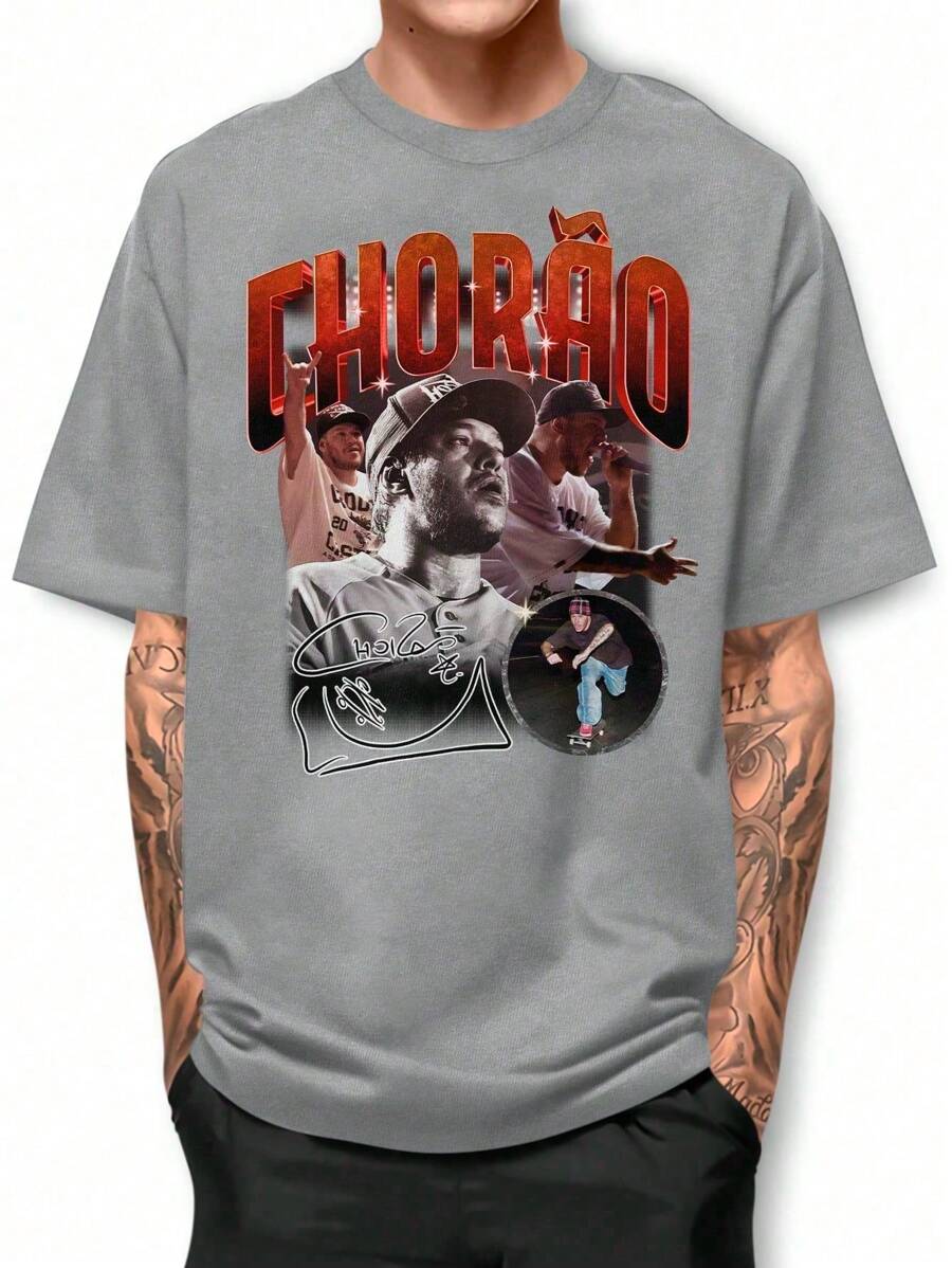 Basic T-Shirt Chorão Skate 100% Cotton Short Sleeve BPJ2 - Màu Xám nhạt - Xem 1