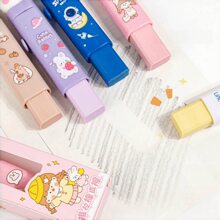 1 cục tẩy trượt hình hoạt hình, cục tẩy đa năng cho kỳ thi vẽ của học sinh (Do các lô sản xuất khác nhau, có thể có sự khác biệt về màu sắc ở lõi cao su, nhưng chức năng bình thường của nó không ảnh hưởng đến việc sử dụng) - Nhiều màu - Xem 7