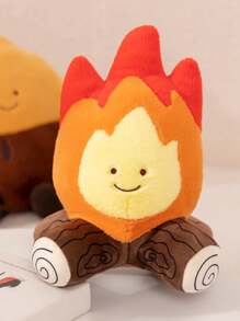 1pc Cute Campfire Plush Doll, Realistic Flame Plush Doll For Girls And Boys, Tabletop Flame Plush Decor