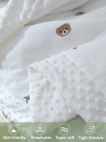 1 件卡通图案婴幼儿绗缝被子，双层，适合家庭、汽车、婴儿车 - 多用途婴儿毯爱情人节 - 彩色 - 查看 6