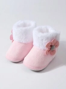 1 Pair Winter Plush Baby Socks, Soft Bottom Warm 0-12 Months Toddler Anti-Slip Socks, Baby Supplies - Multicolor - View 5