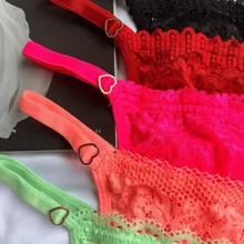 Kit 7 Colorful Lace Thongs Sexy Heart-Shaped Adjustment Panties - 彩色 - 查看 2