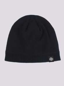 1pc Men's Dual Layer Thermal Lined Knit Cap, Solid Color Winter Warm Beanie Hat For Outdoor Sport, Travel, Riding, Casual Comfortable Snowflake Pattern Suitable For Daily Wear Halloween