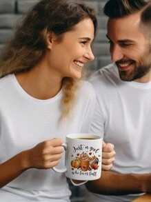 1pc 11oz Fall Coffee Mug Ceramics,Thanksgiving Pumpkin Mug Just A Girl Who Loves Fall,Fall Decor,Pumpkin Spice,Insulated,Reusable,Holiday Gifts,Marry Christmas Gifts,It's Fall Y'all, Autumn Decor,Friends' Birthday Anniversary Festival,Party