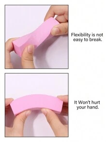 klimonla 5pcs Nail File, Pink Sponge Tofu Block Nail Tool, High Elasticity, Four Sided Polishing, Polishing, Filing, Nail Filing Tool - Pink - View 3