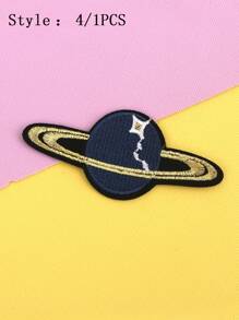 14pcs Astronaut & Planet Polyester Embroidered Patches, Multiseason Apparel & Accessory DIY Summer, School