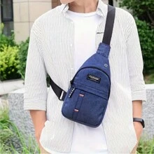 Mochila Cruzada Mariconera, Bolso De Pecho Multifuncional De Gran Capacidad - Azul - Ver 4