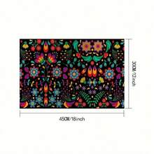 4pcs/Set, Sugar Skull & Flower Printed Placemats, Holiday Dining Table Mats, Polyester Colorful Floral Pattern, Suitable For Party & Home Decor - Multicolor - View 2