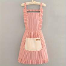 1pc Household Linen Striped Apron With Straps - Multicolor - View 9