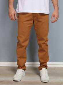 Estone Men's Skinny Jeans With Elastane - Rust Brown - View 4