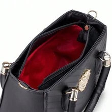 Gaby Show Women's Embroidered V Metal Heart Crossbody And Shoulder Bag - 黑色 - 查看 4