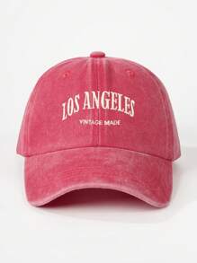 1 pieza Gorra de béisbol con bordado de Los Ángeles y lavado para mujer, sombrero casual con protección solar ajustable adecuado para primavera, otoño, viajes, playa y vacaciones, estilo Y2K para jóvenes en Halloween - gorra de béisbol - Ver 27