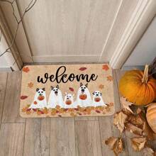 pocket monsters 1pc Halloween Pumpkin Head & Black Cat Pattern Anti-Slip Doormat, Corridor Kitchen Bathroom Balcony Mat, Bathroom Mat Outdoor Carpet, Indoor/Outdoor Decorative Rug