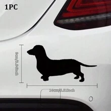 1 件卡通腊肠狗汽车贴纸，黑色通用尺寸 - 黑色 - 查看 9