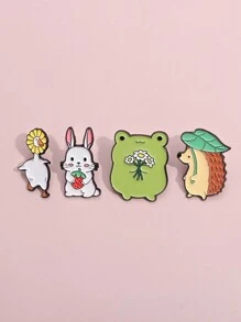 1 cái/4 cái Ghim tráng men hình hoa và ếch, Thỏ dâu tây, Trâm cài áo nhím dễ thương, Huy hiệu ve áo Ba lô Quần áo Trang sức Phụ kiện Quà tặng, Trâm cài áo kim loại chất lượng cao, Phụ kiện túi quần áo, Huy hiệu cho bé trai và bé gái, Quà tặng nhỏ cho bạn cùng lớp Trâm cài áo tráng men - Nhiều màu - Xem 12
