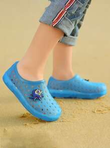 Zapatos Cerrados Para La Playa Para Niños Y Niñas Con Luces Led, Sandalias De Gelatina Antideslizantes Con Agujeros - Verde - Ver 6