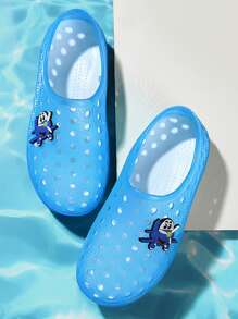 Zapatos Cerrados Para La Playa Para Niños Y Niñas Con Luces Led, Sandalias De Gelatina Antideslizantes Con Agujeros - Verde - Ver 2