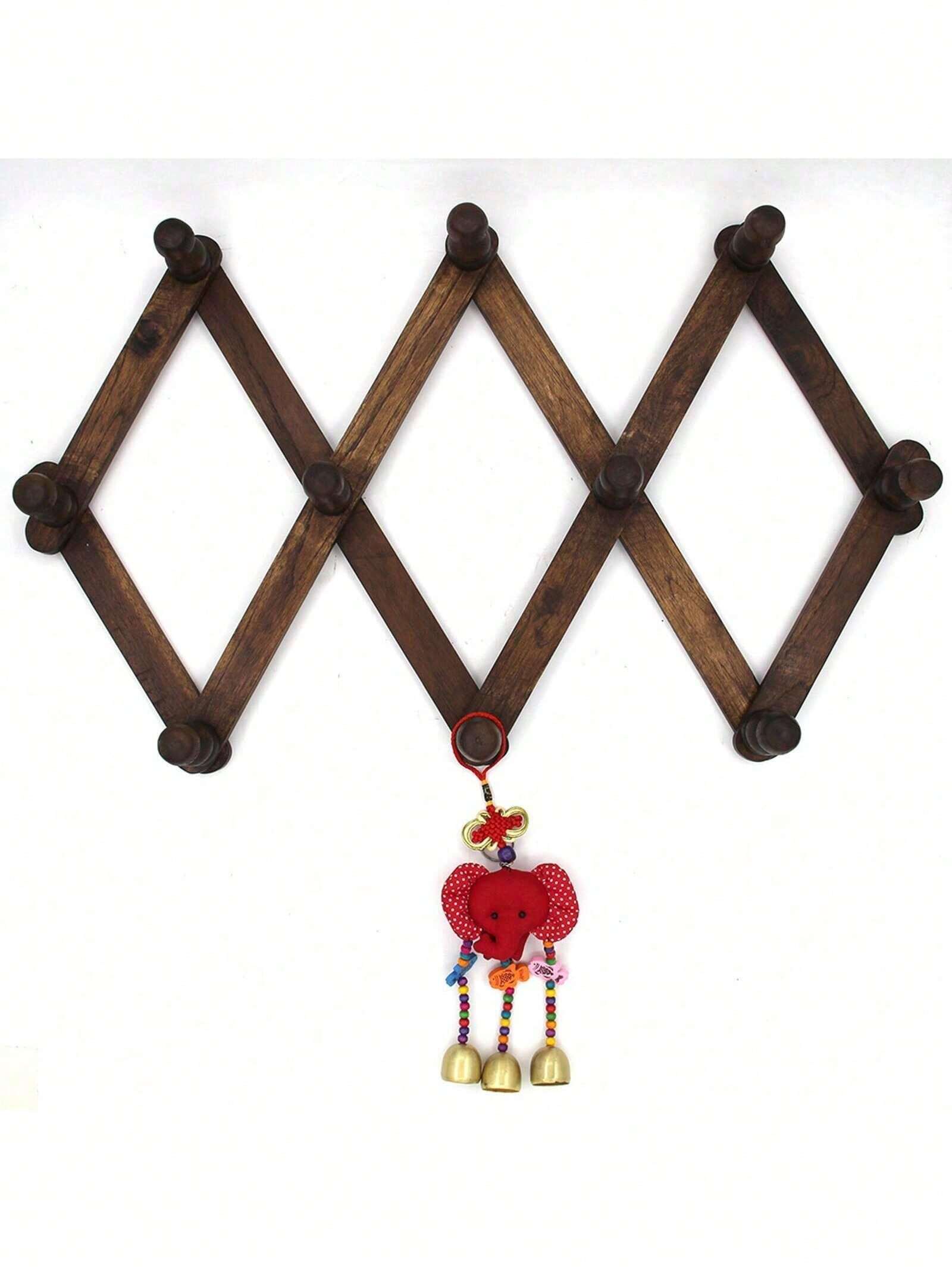 Wall Mounted Expandable Carbonized Wood Clothes Hanger Rack SHEIN ASIA