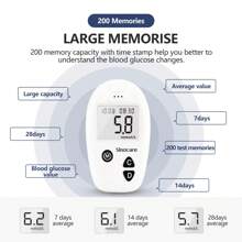 Sinocare-Accu Diabetes Testing Kit Code-Free Blood Glucose Monitor With 100 Test Strips Full Kit - Blue - View 6