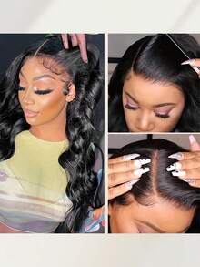 Body Wave Lace Front Wigs Human Hair 13x4 HD Transparent Lace Frontal Wig Pre Plucked With Baby Hair 180% Density Brazilian Wigs For Black Women Natural Color