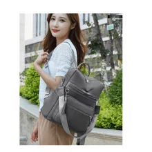 Women's Backpack Bag With Crossbody Strap And Waterproof Back - 灰色 - 查看 1