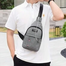 Mochila Cruzada Mariconera, Bolso De Pecho Multifuncional De Gran Capacidad - Negro - Ver 6