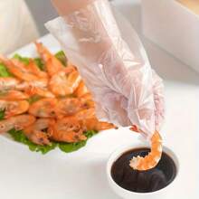 Durable Transparent PE Gloves - Individually Wrapped For Food Handling - Ultra-Thick, Moisture-Resistant, Comfortable And Hygienic