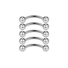 ADYJELY Set di gioielli per piercing al corpo, 2-8 pezzi, ad arco in acciaio inossidabile ipoallergenico da 16G per sopracciglia, naso, labbra, orecchie e ombelico, placcati in oro 18K, per adolescenti, donne e uomini, 8mm e 10mm - N066 - Visualizzare 24