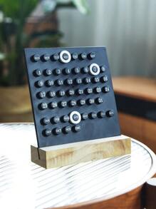 1PC, Lịch vạn niên có thể tháo rời DIY, Lịch ghép sáng tạo, Đồ trang trí trang sức, Đạo cụ chụp ảnh, Phụ kiện có đồ trang trí - màu đen - Xem 4