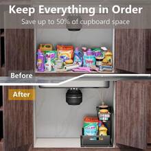 Organizers And Storage 2 Tier Slide Out Kitchen Cabinet Organizer Sturdy Metal Bathroom Storage - White - View 6
